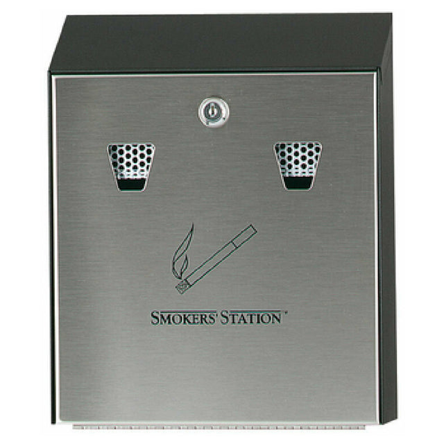 Rubbermaid FGR1012EBK Smokers' Station® Wall Mount Urn 10"W X 12-1/2"H With Keyed Cam Lock
