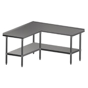John Boos ST6R1.5-L3060SSK Work Table L-shaped 60"W X 60"D X 37-1/4"H Overall Size