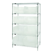 Quantum WR5-955CL Bin Wire Shelving System 42"W X 24"D X 74"H Overall Size 800 Lb. Capacity Per Shelf