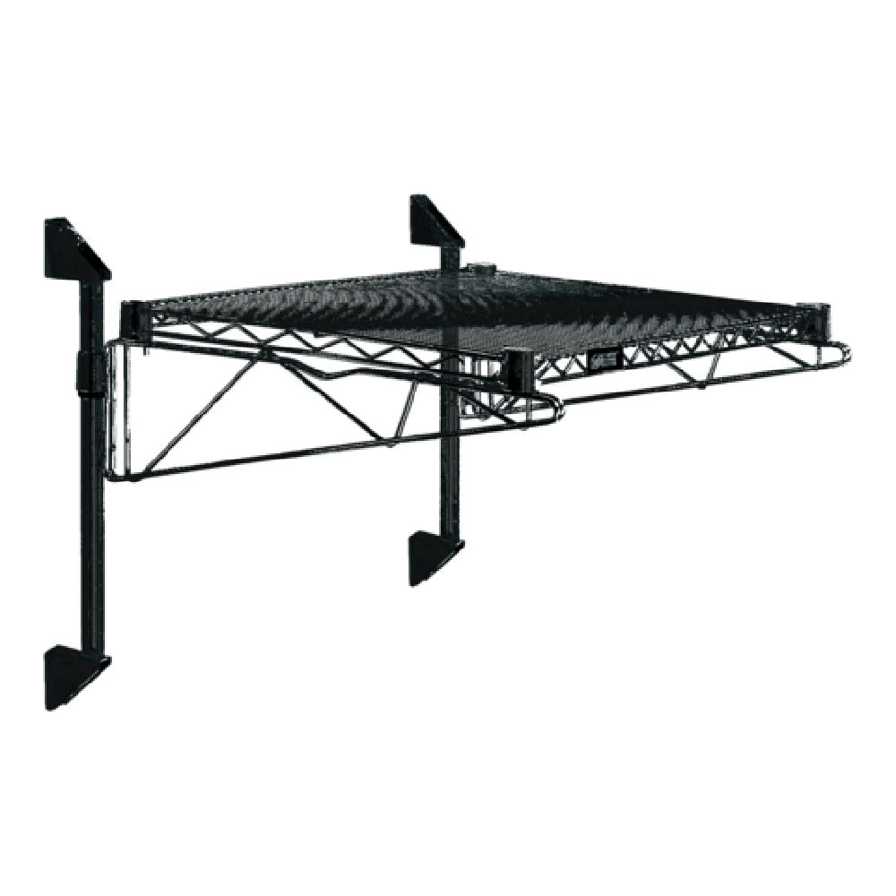 Quantum WC14-CB1272BK Cantilever Single Shelf Post Wall Mount (1) 72"W X 12"D Shelf