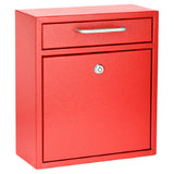 Alpine Industries ADI631-05-RED Mailbox 10-4/10" X 4-1/2" X 12"H Wall Mountable