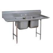 Advance Tabco 93-82-40-18RL Regaline Sink 2-compartment With Left & Right-hand Drainboards