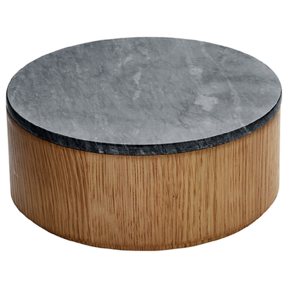 BauscherHepp P963100 Gourmet Oak Bowl With Marble Lid 6.3" Dia. Round Oak And Marble