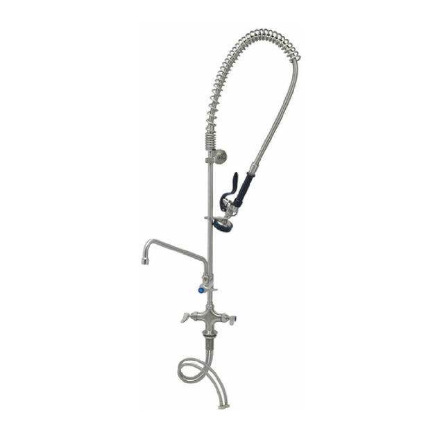 T&S Brass S-0113-A12-B EverSteel Pre-Rinse Unit: Single Hole Stainless Steel Deck Mount Mixing Faucet