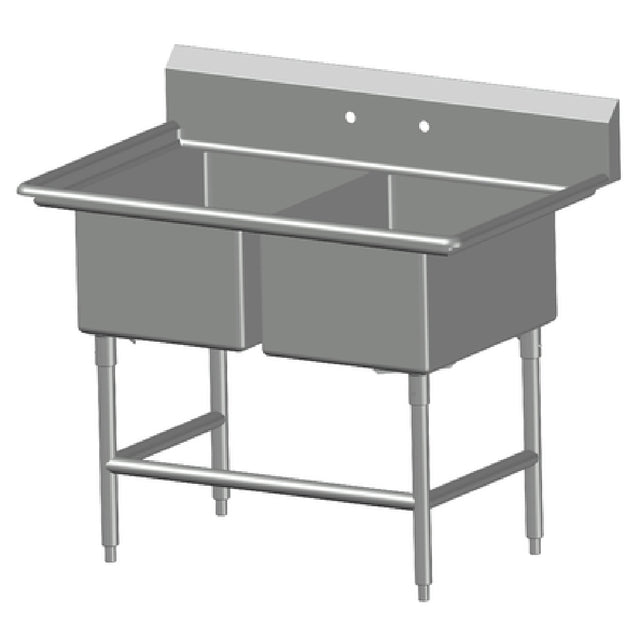 SPG 2SL18 - Universal Stainless Sink, Two Compartment, 18" Front-to-back X 18" Wide Sink Compartment