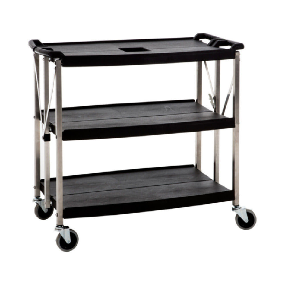 CAC China BTCF-39S Folding Utility Cart 39"L X 20-3/4"W X 36"H 3-tier