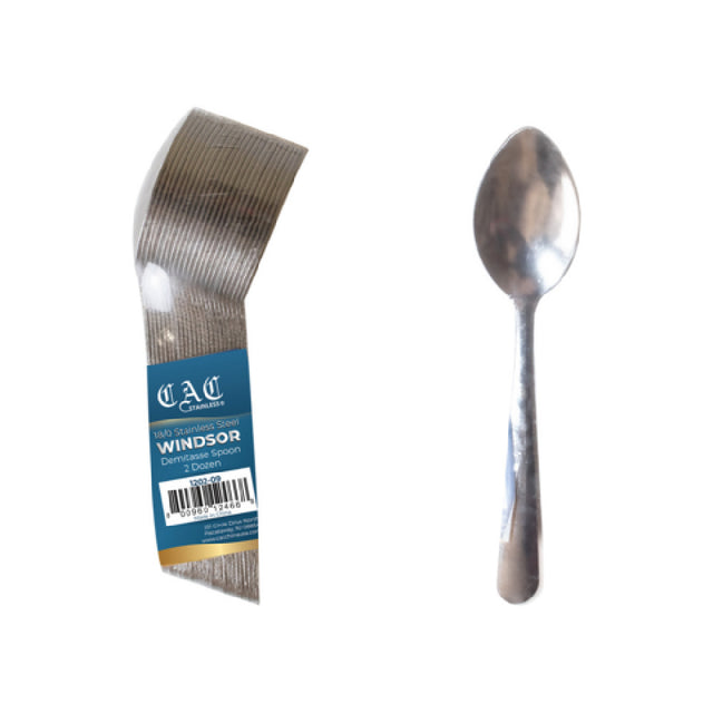 CAC China 1202-09 Windsor Demitasse Spoon 4 5/8"W 18/0 Stainless Steel