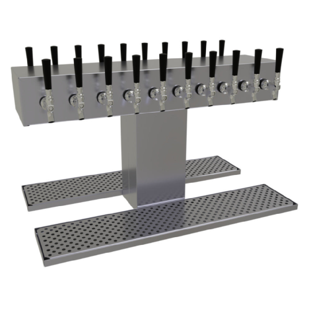 Glastender DT-20-SSR Double-Sided Draft Dispensing Tower Countertop (20) Stainless Steel Faucets (handles Not Included)