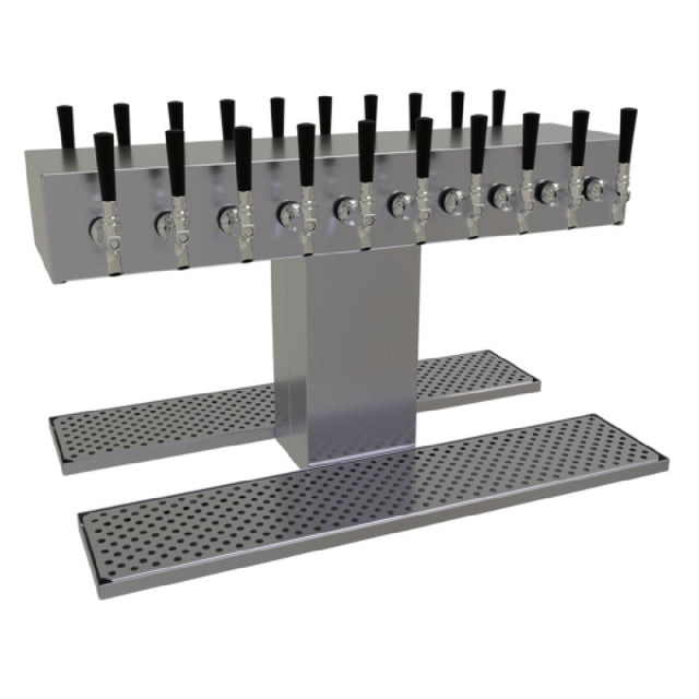 Glastender DT-20-SSR Double-Sided Draft Dispensing Tower Countertop (20) Stainless Steel Faucets (handles Not Included)