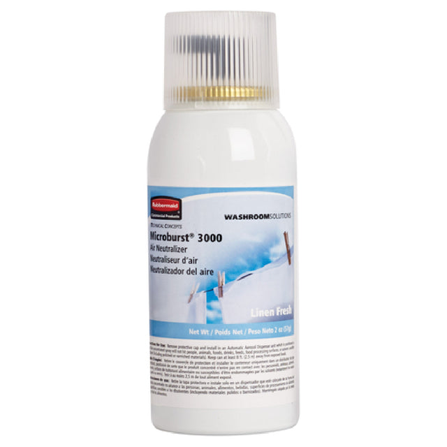 Rubbermaid FG4012551 TC Microburst® 3000 Aerosol Air Neutralizer Refill Linen Fresh (V.OC Compliant In All U.S. States Canada & Mexico) (sold In Case Quantities Only)