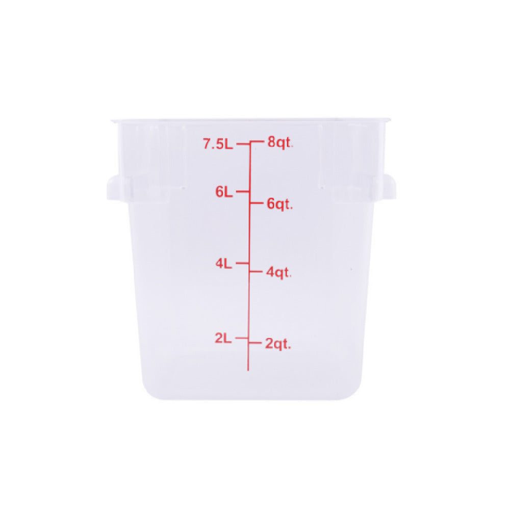 CAC China FS1P-SQ8C Food Storage Container 8 Qt. Square