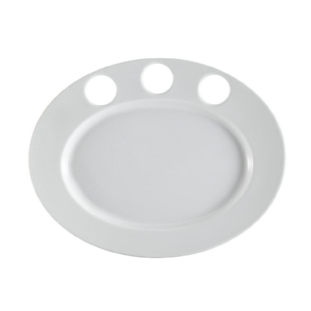 CAC China RCN-GP51 RCN Specialty Platter 15"L X 11-3/4"W X 1-1/4"H Oval