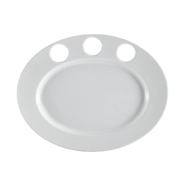CAC China RCN-GP51 RCN Specialty Platter 15"L X 11-3/4"W X 1-1/4"H Oval