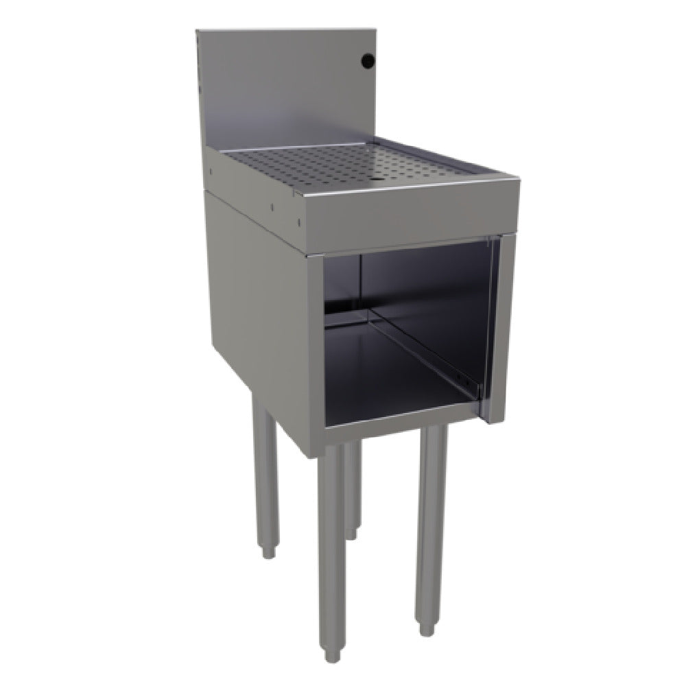 Glastender DBHA-12-LD Underbar Drainboard Half Cabinet Open Front Base 12"W X 19"D