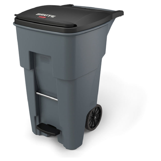 Rubbermaid 1971968 BRUTE® Step-On Rollout Container 65 Gallon Capacity With Hinged Lid