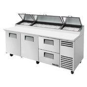 True Refrigeration TPP-AT2-93D-2-HC Pizza Prep 33 41°F Pan Rail