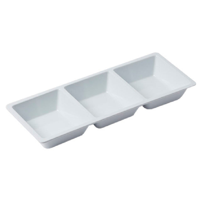 American Metalcraft MSQ3 Serving Bowl (3) 14 Oz. Compartments 14-3/4"L X 5-7/8"W X 1-3/4"H