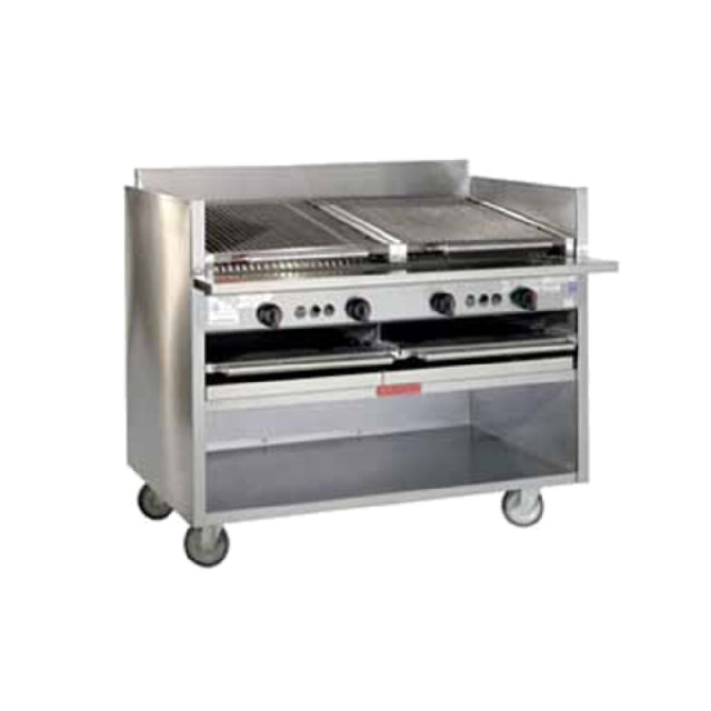 Magikitchn SE14X-2FD_208/60/1 Coal Charbroiler Floor Model Gas