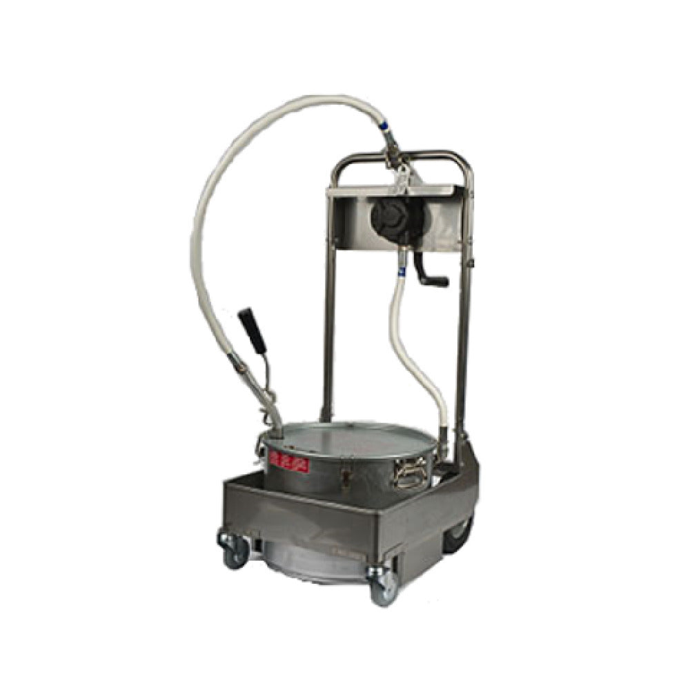 MirOil USA 55HS Oil Filter Machine/Discard Trolley Hand Operated Oil Pump 2-way For Countertop Fryers For Oil Cap. To 55lb