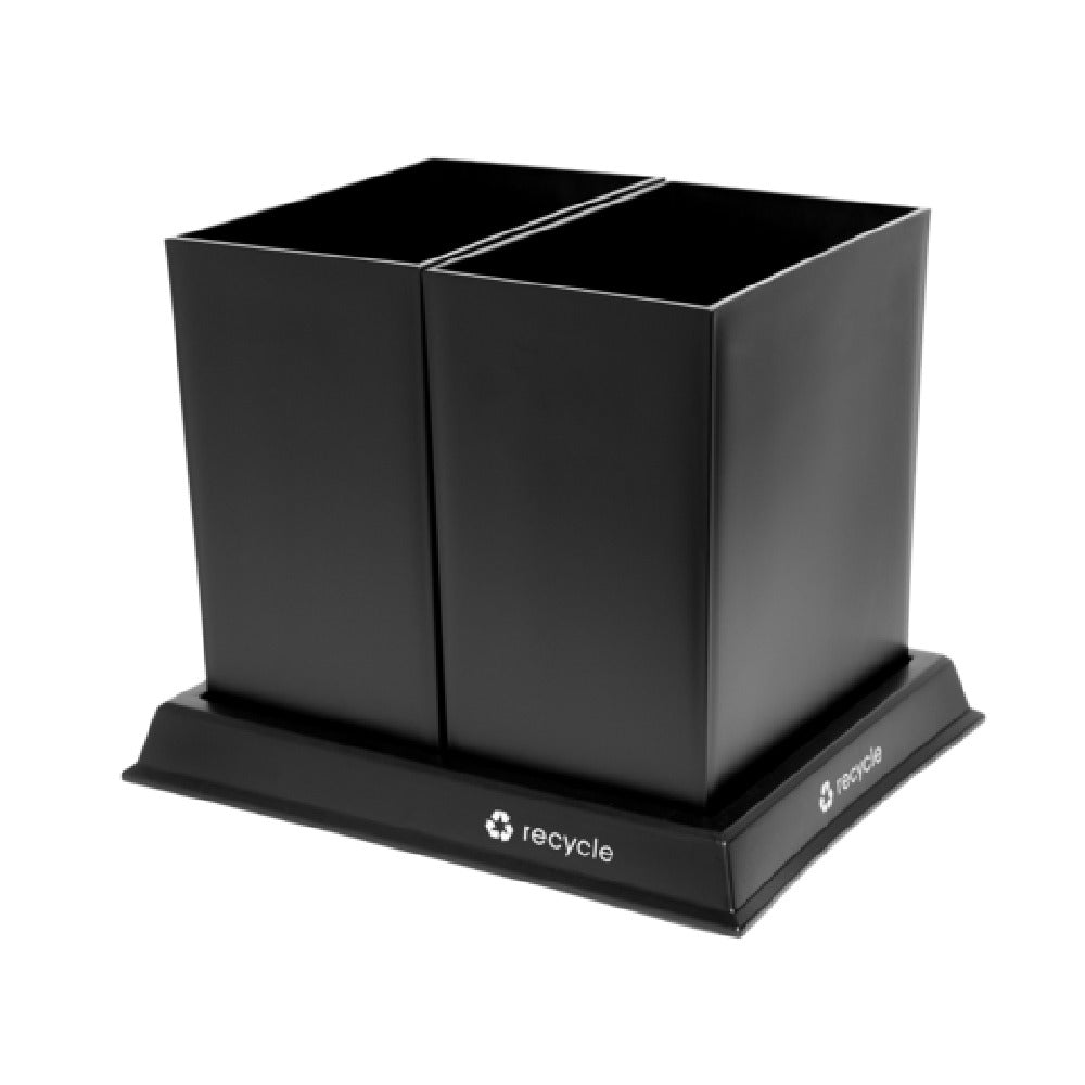 Central Specialties RC2-BLK-1.1 ReCollect2 Recycle Bin Set Black 15-1/4"W X 12-1/4"D X 12"H