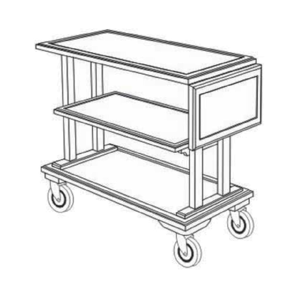 Forbes Industries 5535 Service Cart Open (3) Wood Veneer Shelves