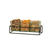 Cal-Mil 23747-3-13 3 Jar Holder 12.5"W X 4.5"D X 3"H Includes 3 Glass