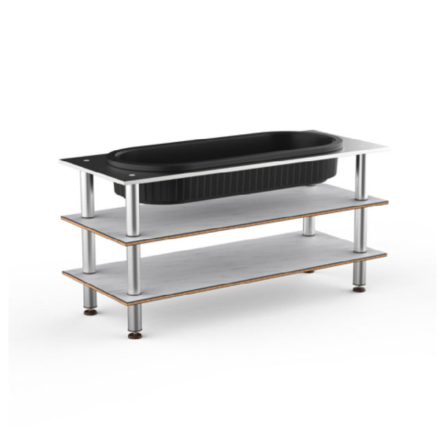 Steelite MGCMLE03CSXF - Modular Salad Bar Unit White Carrera Stainless Stee, Modular