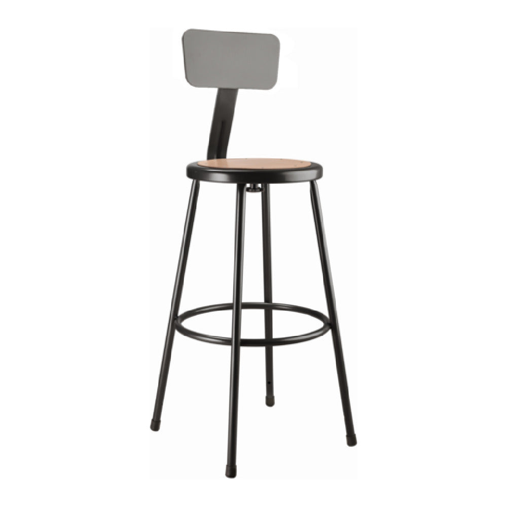 National Public Seating 6230B-10 NPS® Heavy Duty Steel Stool With Backrest 30"