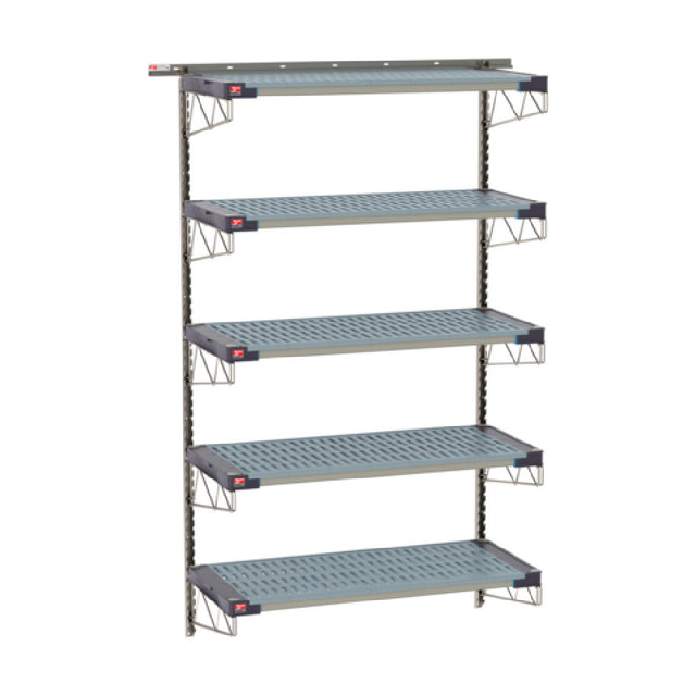 Metro SW-2148S4-85-5TIER - SmartWall Life Tall Wall Shelving Kit, Five-shelf, Type 304 Stainless Steel Components: Wall Tracks