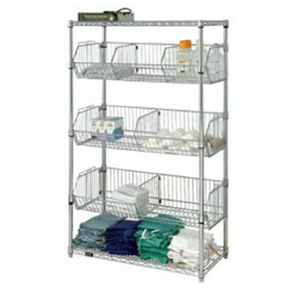 Quantum 1848BC6C Wire Basket Unit Stationary 48"W X 18"L X 63"H