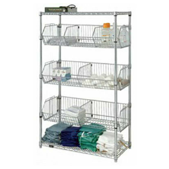 Quantum 1848BC6C Wire Basket Unit Stationary 48"W X 18"L X 63"H
