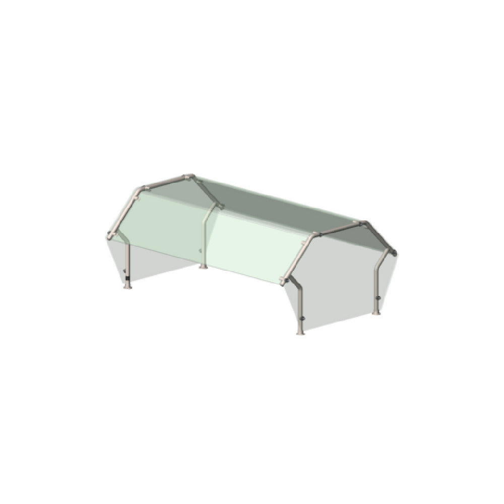 Vollrath N98640 Double-Sided 4-Series Contemporary Buffet Breath Guards 87"W Mounts To Stainless Steel