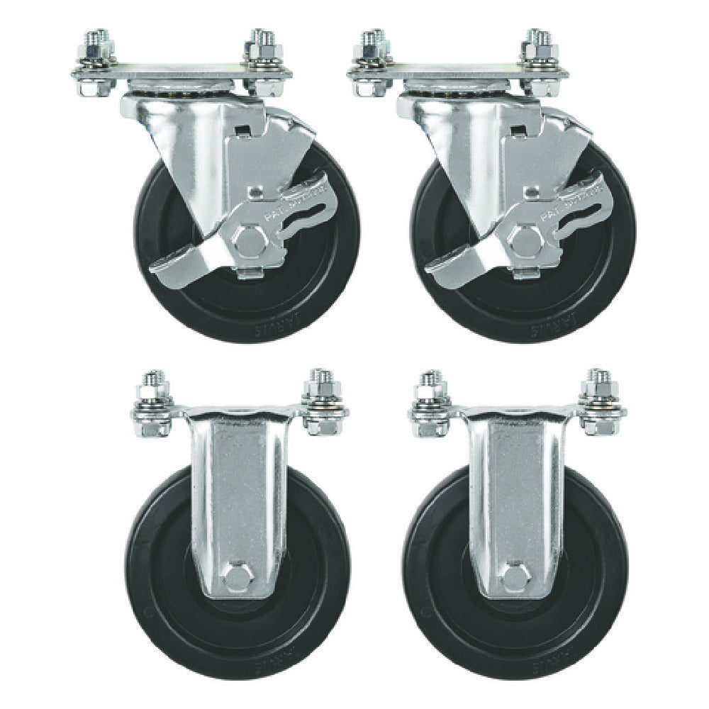 Hubert 89896 - Kratos® 4" Cast Set For Kratos Fryers 2 Fix, 2W/Brk, 29Y-010/11/12