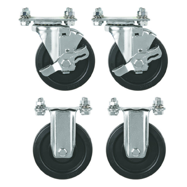 Hubert 89896 - Kratos® 4" Cast Set For Kratos Fryers 2 Fix, 2W/Brk, 29Y-010/11/12