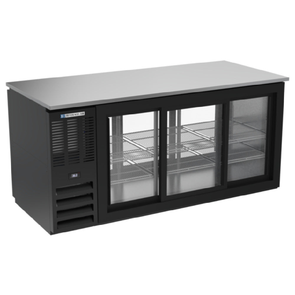 Beverage Air BB72HC-GS-PT-B - Refrigerated Back Bar Pass-Thru Storage Cabinet, Three-section