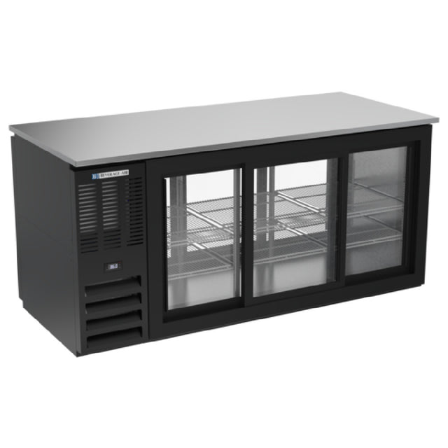Beverage Air BB72HC-GS-PT-B - Refrigerated Back Bar Pass-Thru Storage Cabinet, Three-section