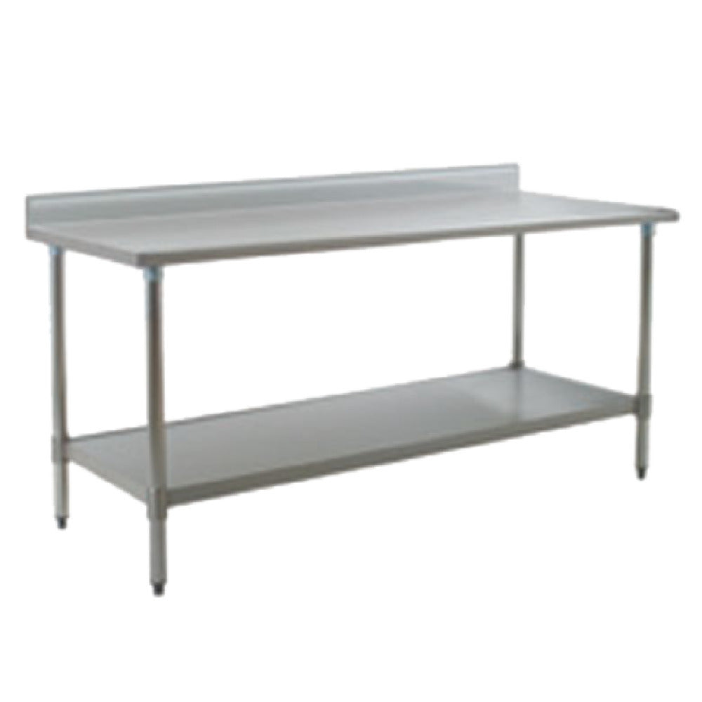Eagle T3084SEB-BS-2X Deluxe Series Work Table 84"W X 30"D 16/300 Series Stainless Steel Top With Rolled Front Edge & 4-1/2" Backsplash