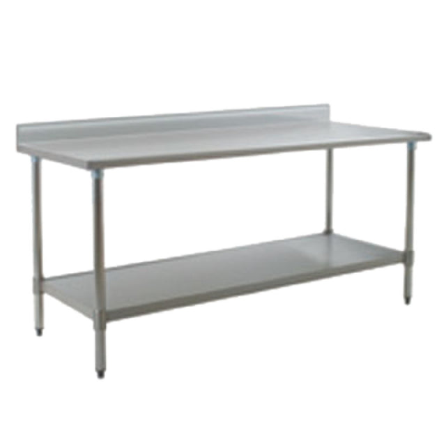 Eagle T3084SEB-BS-2X Deluxe Series Work Table 84"W X 30"D 16/300 Series Stainless Steel Top With Rolled Front Edge & 4-1/2" Backsplash