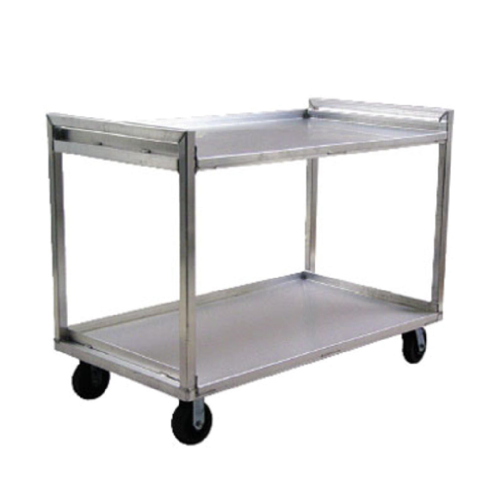 New Age Industrial 97179 Correctional Utility Cart 29"W X 41"H X 37"D (2) Open Shelves Welded Aluminum Construction