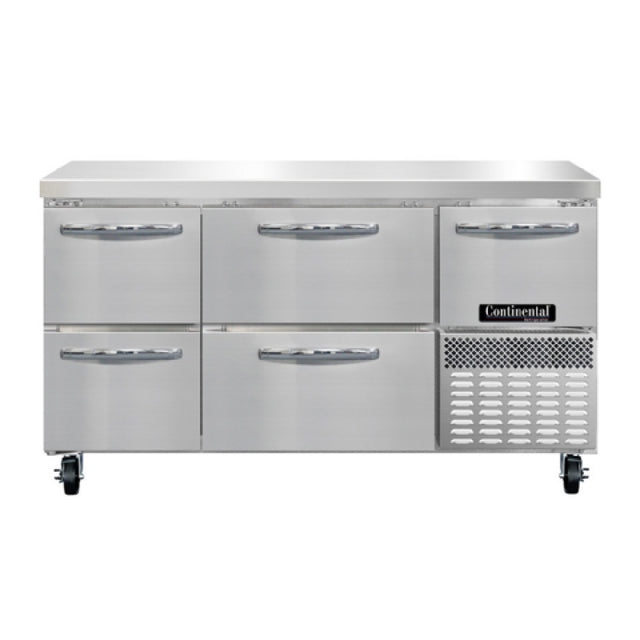 Continental Refrigerator RA60SN-D Refrigerated Base Shallow Depth Worktop Unit