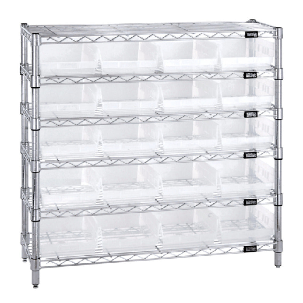 Quantum WR6-36-1236-107CL Bin Wire Shelving System 36"W X 12"D X 36"H Overall Size