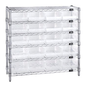 Quantum WR6-36-1236-107CL Bin Wire Shelving System 36"W X 12"D X 36"H Overall Size