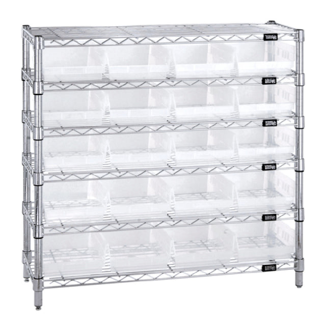 Quantum WR6-36-1236-107CL Bin Wire Shelving System 36"W X 12"D X 36"H Overall Size