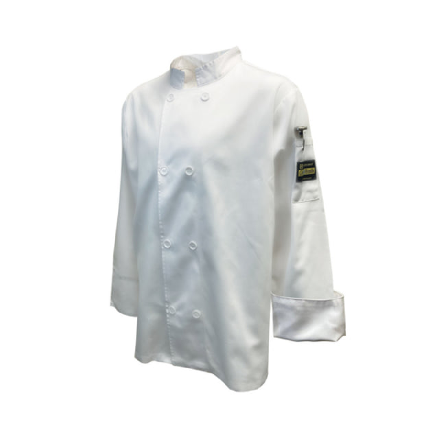 Thunder Group CJ304WH4XL Chef Regalia Men's French Cuffs Chef Jac Tapered Long Sleeve