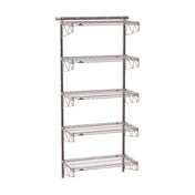 Metro SW-1836K4-85-5TIER - SmartWall Tall Wall Shelving Kit, Five-shelf, Components Include Wall Tracks