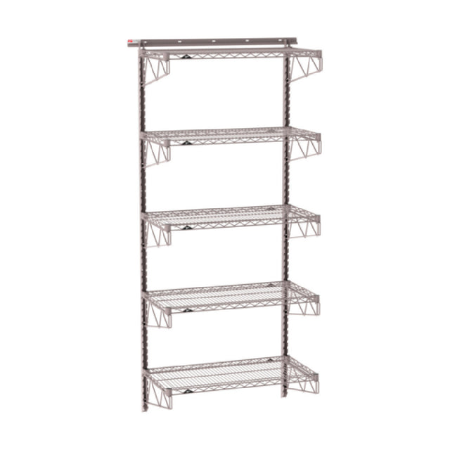 Metro SW-1836K4-85-5TIER - SmartWall Tall Wall Shelving Kit, Five-shelf, Components Include Wall Tracks