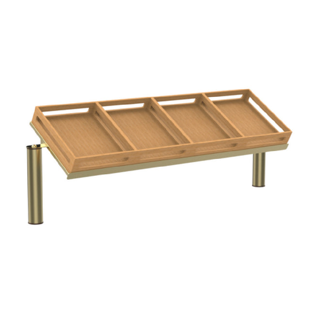 Steelite MGCIAY18NBXX - CRATE RACK BRUSHED BRASS NATURAL BAMBOO, Crate Rack, Brushed Brass Natural Bamboo