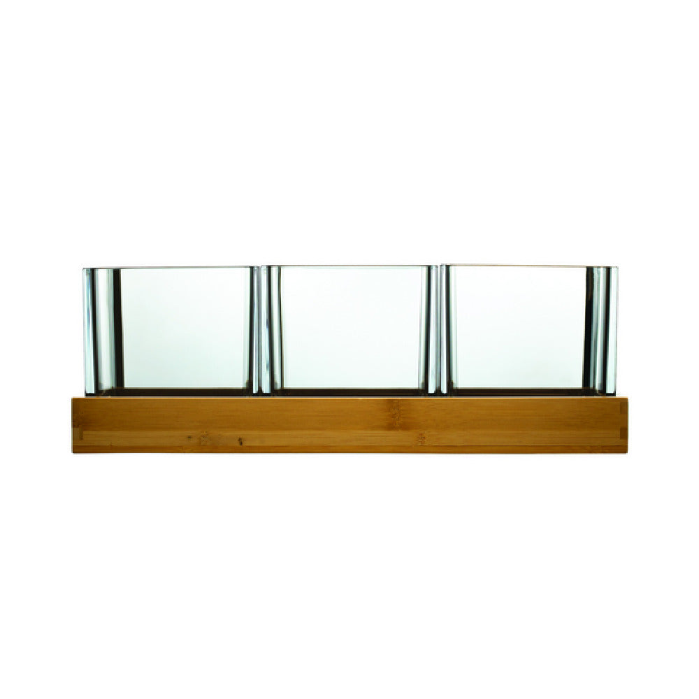 Hospitality Brands HUD1236-001 - Bold Decorware - Botanical Cube Set W/ Long Bamboo Tray