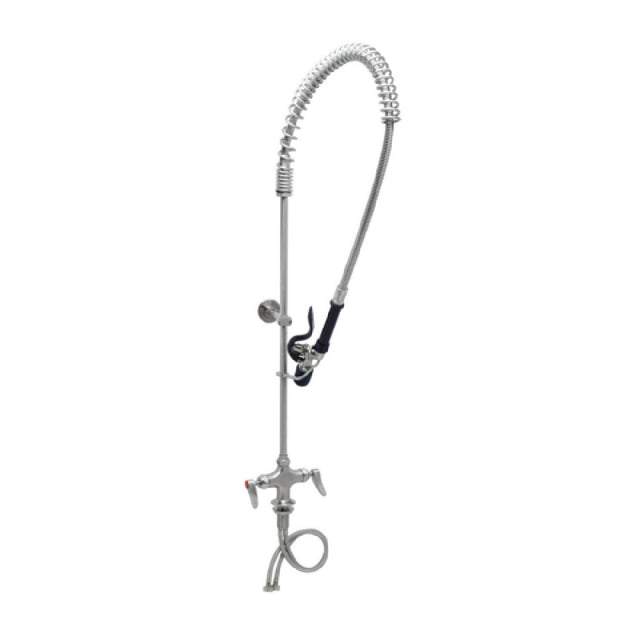 T&S Brass S-0113-CR-BJ Single Hole Deck Mount Mixing Faucet 24” Riser 44” Flexible Hose With Heat Resistant Handle