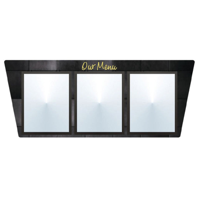 Hubert 17731 - Menu Board, 3-pocket, Wall-mount